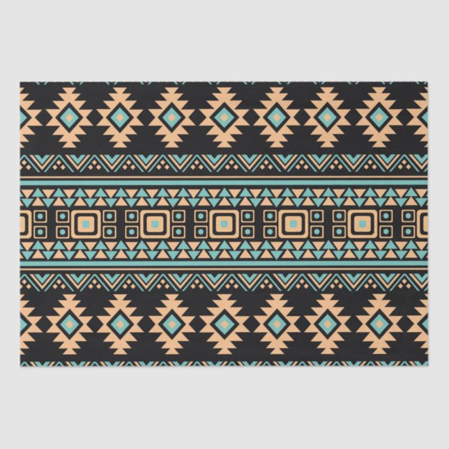 Beautiful black and pastel blue aztec tissue paper (Front)