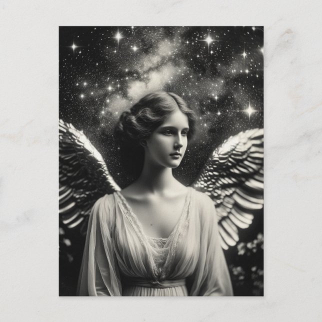 Beautiful Black and White Angel  Postcard (Front)