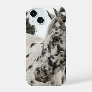 Beautiful Black and White Appaloosa Horse, Western iPhone 15 Case