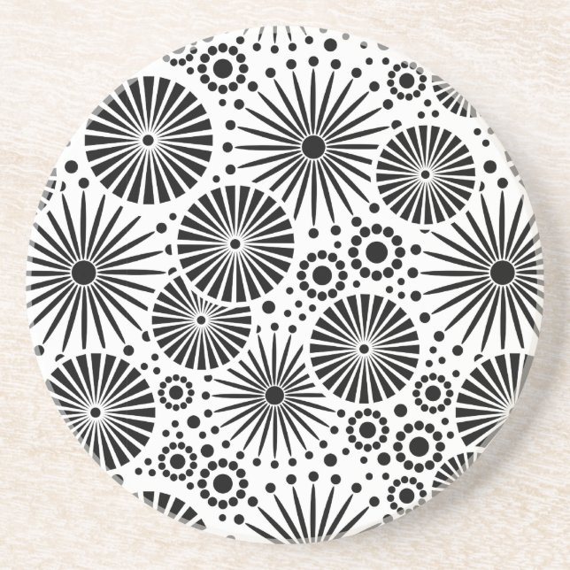 Beautiful black and white coaster (Front)