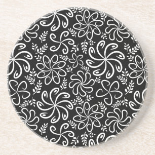 Beautiful black and white coaster