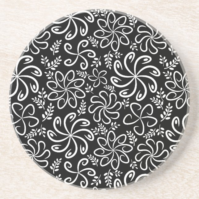 Beautiful black and white  coaster (Front)