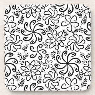 Beautiful black and white Cork Coaster