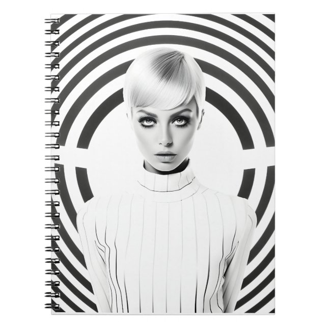 Beautiful Black And White Female Art Portrait  Notebook (Front)