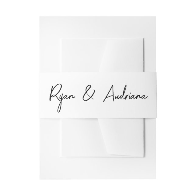Beautiful Black and White Photo  Invitation Belly Band (Front Example)
