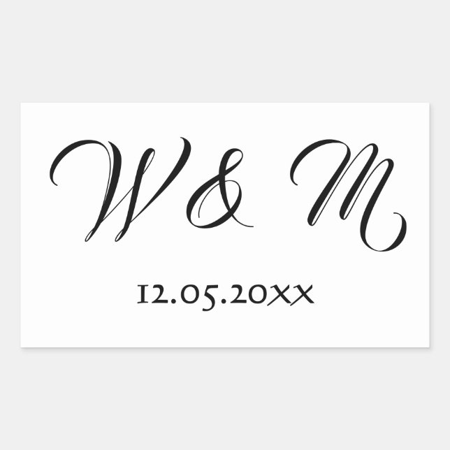 Beautiful Black and White Rectangular Sticker (Front)