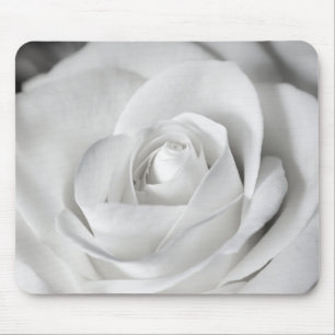Beautiful Black and White Rose Mouse Pad