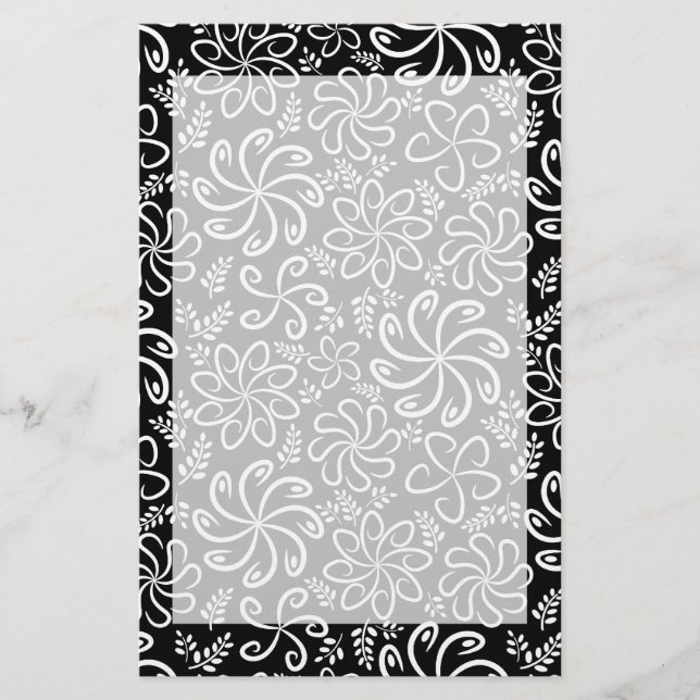Beautiful black and white Stationery (Front)