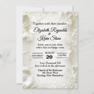 Beautiful Black and White Wedding Invitation
