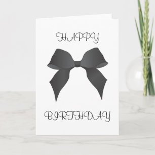 Beautiful Black Bow Happy Birthday Card