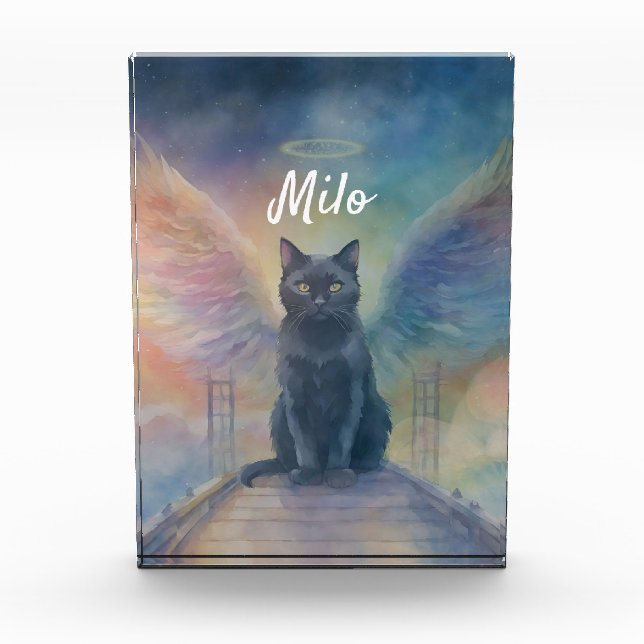 Beautiful Black Cat Art Pet Memorial Gift  Photo Block (Front)
