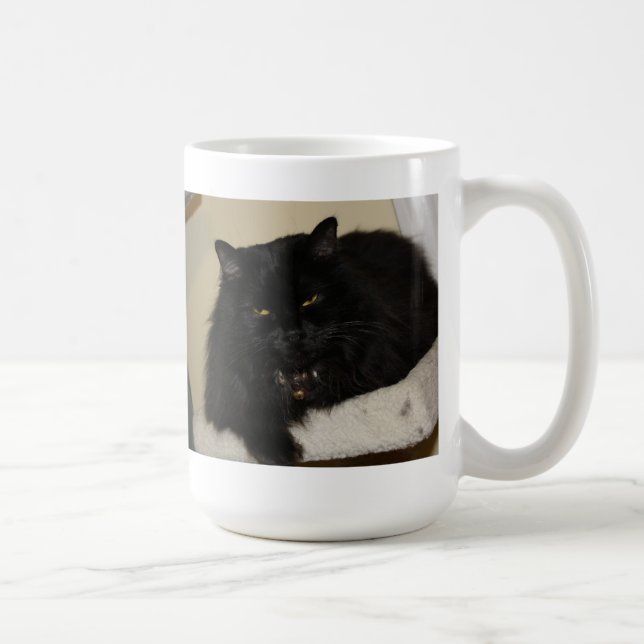 Beautiful black cat coffee mug (Right)