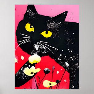 Beautiful Black Cat Poster
