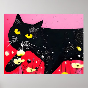 Beautiful Black Cat Poster