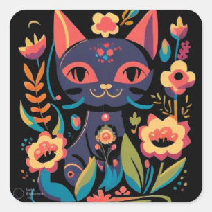 Beautiful Black Cat Sticker