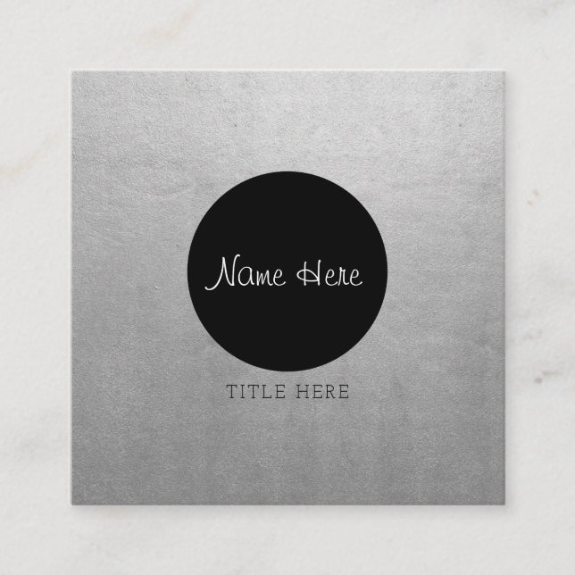Beautiful Black Circle Square Business Cards (Front)