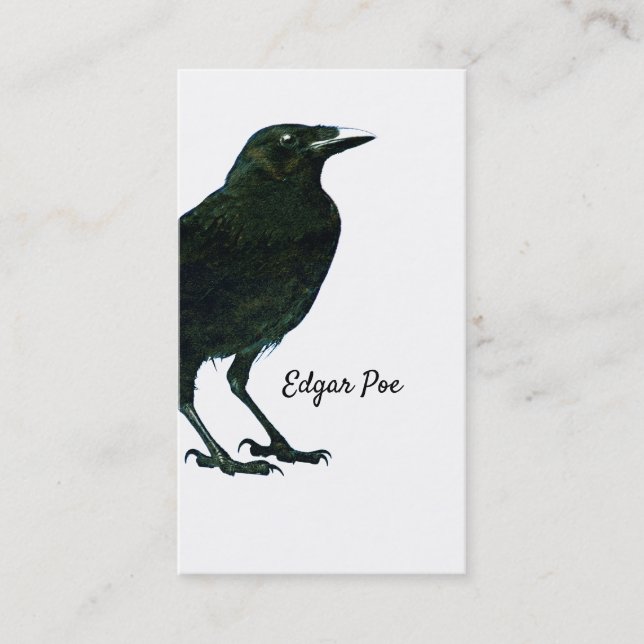 Beautiful Black Crow Corvid Bird Business Card (Front)