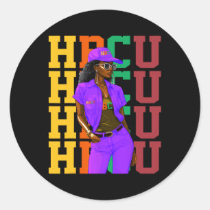 Beautiful Black Educated Hbcu Melanated Hbcu Siste Classic Round Sticker