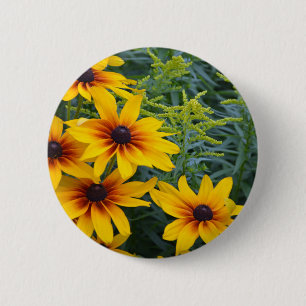 Beautiful black eyed susan flower garden 6 cm round badge