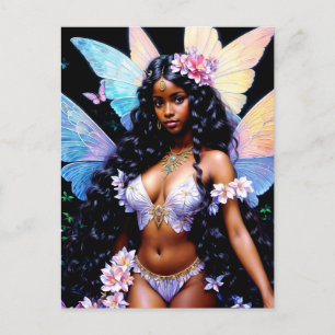 Beautiful Black Fairy Girl Postcard