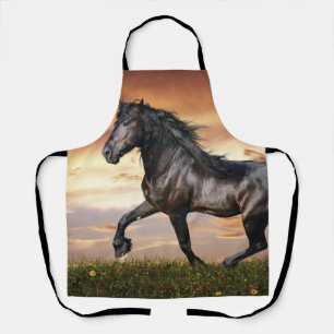 Beautiful Black Horse Apron