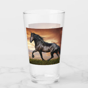 Beautiful Black Horse Glass