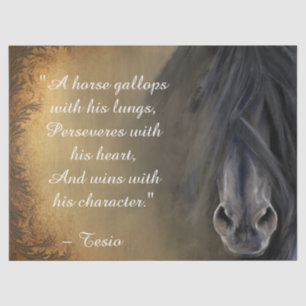 Beautiful Black Horse Inspirational Quote Tissue Paper