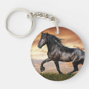 Beautiful Black Horse Key Ring