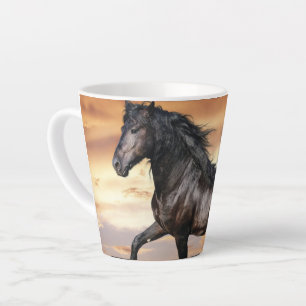 Beautiful Black Horse Latte Mug