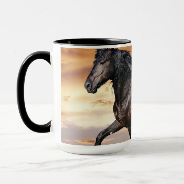 Beautiful Black Horse Mug (Left)
