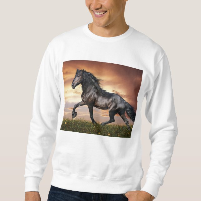 Beautiful Black Horse Sweatshirt (Front)