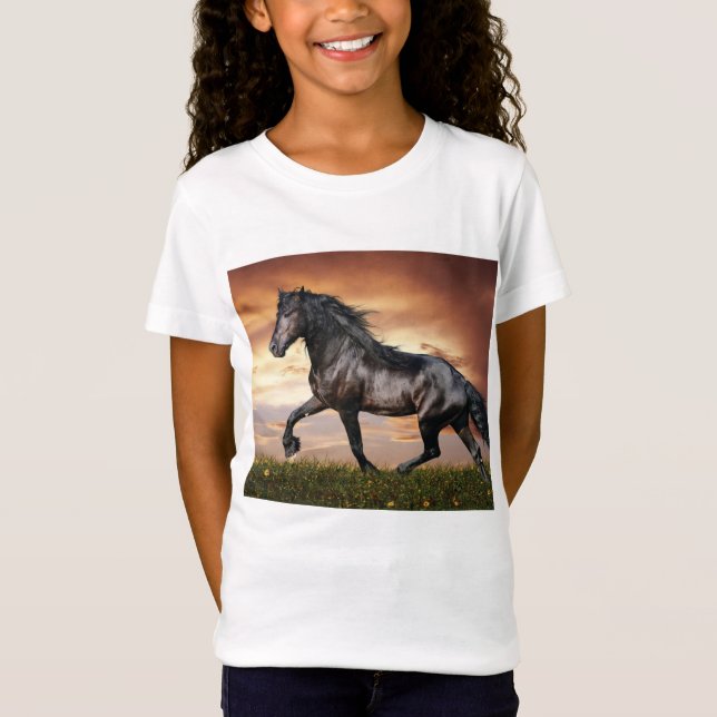 Beautiful Black Horse T-Shirt (Front)