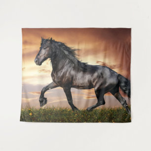Beautiful Black Horse Tapestry