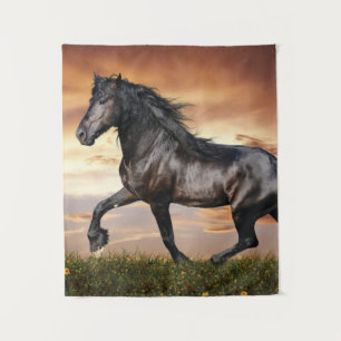 Beautiful Black Horse Tapestry