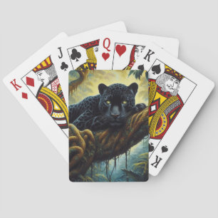Beautiful Black Jaguar Playing Cards