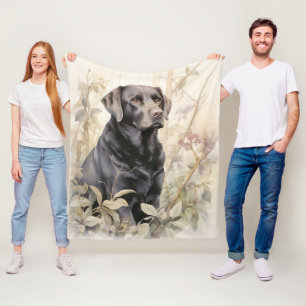 Beautiful Black Lab Fleece Blanket