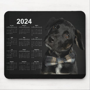 Beautiful Black Labrador Retriever 2024 Calendar Mouse Pad