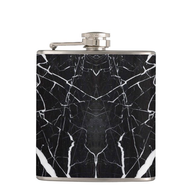 Beautiful black marble hip flask (Front)