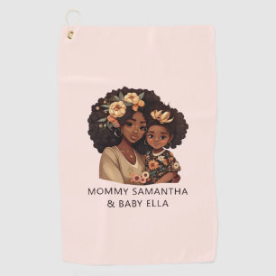 Beautiful Black Mum and Daughter (10) Golf Towel