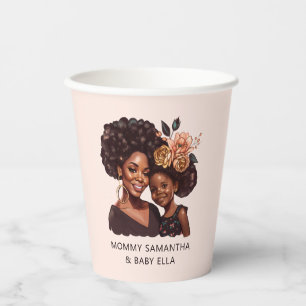 Beautiful Black Mum and Daughter (10) Paper Cups