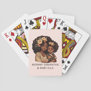Beautiful Black Mum and Daughter (10) Playing Cards