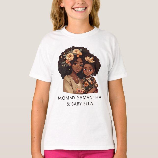 Beautiful Black Mum and Daughter (10) T-Shirt (Front)
