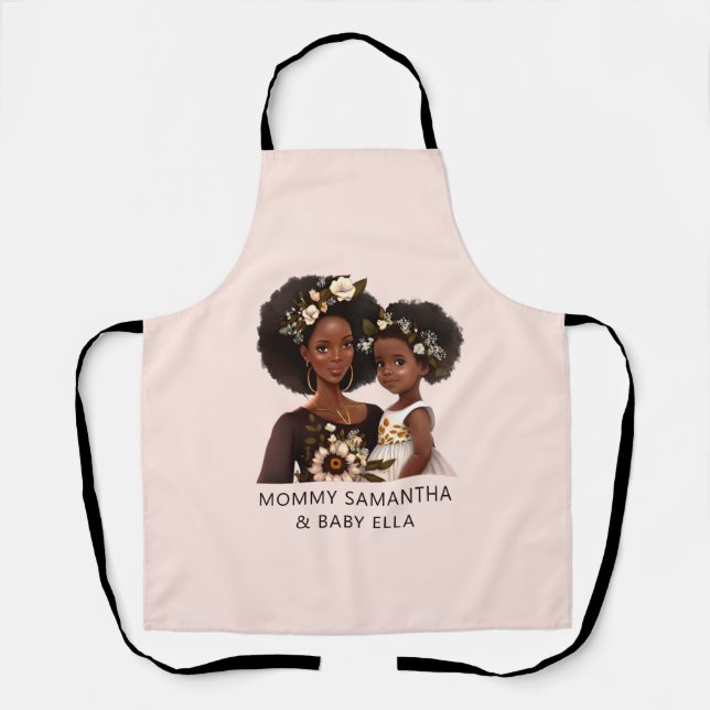 Beautiful Black Mum and Daughter (11) Apron (Front)