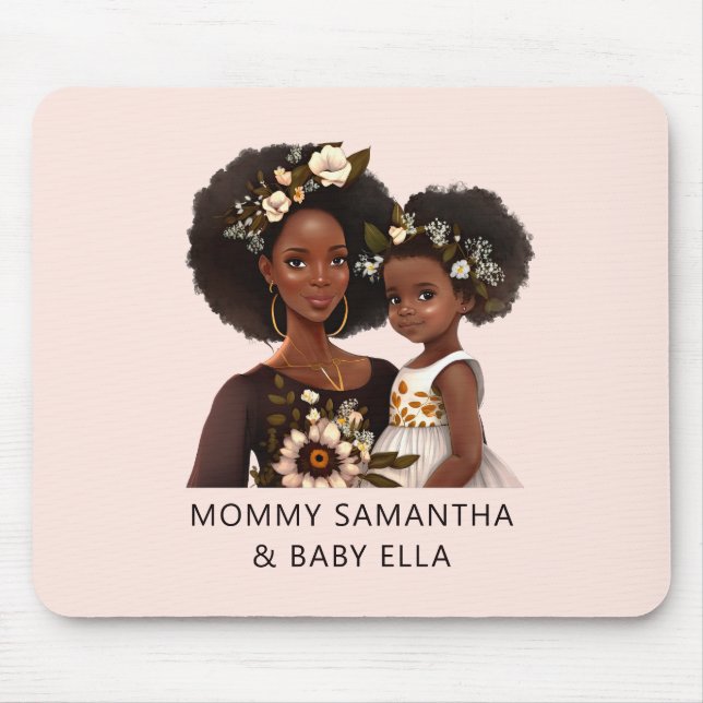 Beautiful Black Mum and Daughter (11) Mouse Pad (Front)