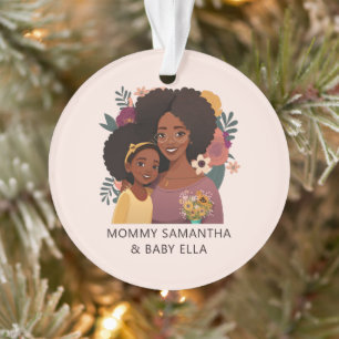 Beautiful Black Mum and Daughter (15) Ornament