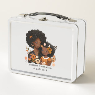 Beautiful Black Mum and Daughter (16) Metal Lunch Box