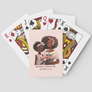 Beautiful Black Mum and Daughter (17) Playing Cards