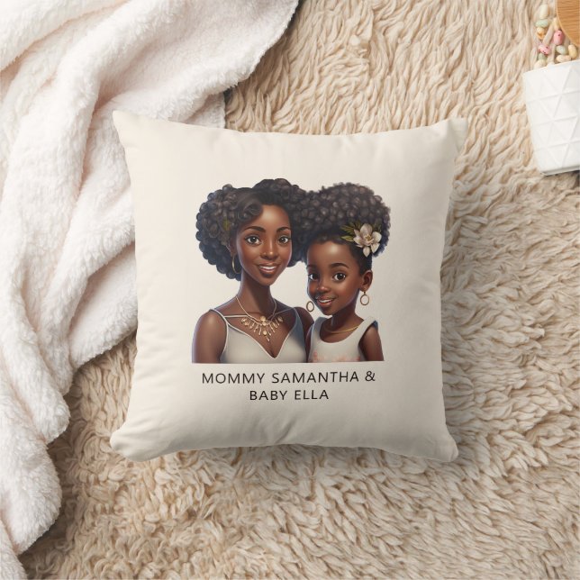 Beautiful Black Mum and Daughter (18) Cushion (Blanket)