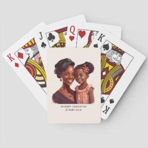 Beautiful Black Mum and Daughter (19) Playing Cards
