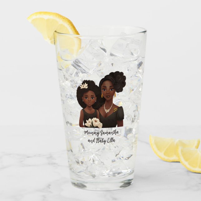 Beautiful Black Mum and Daughter (23) Glass (Front Ice)